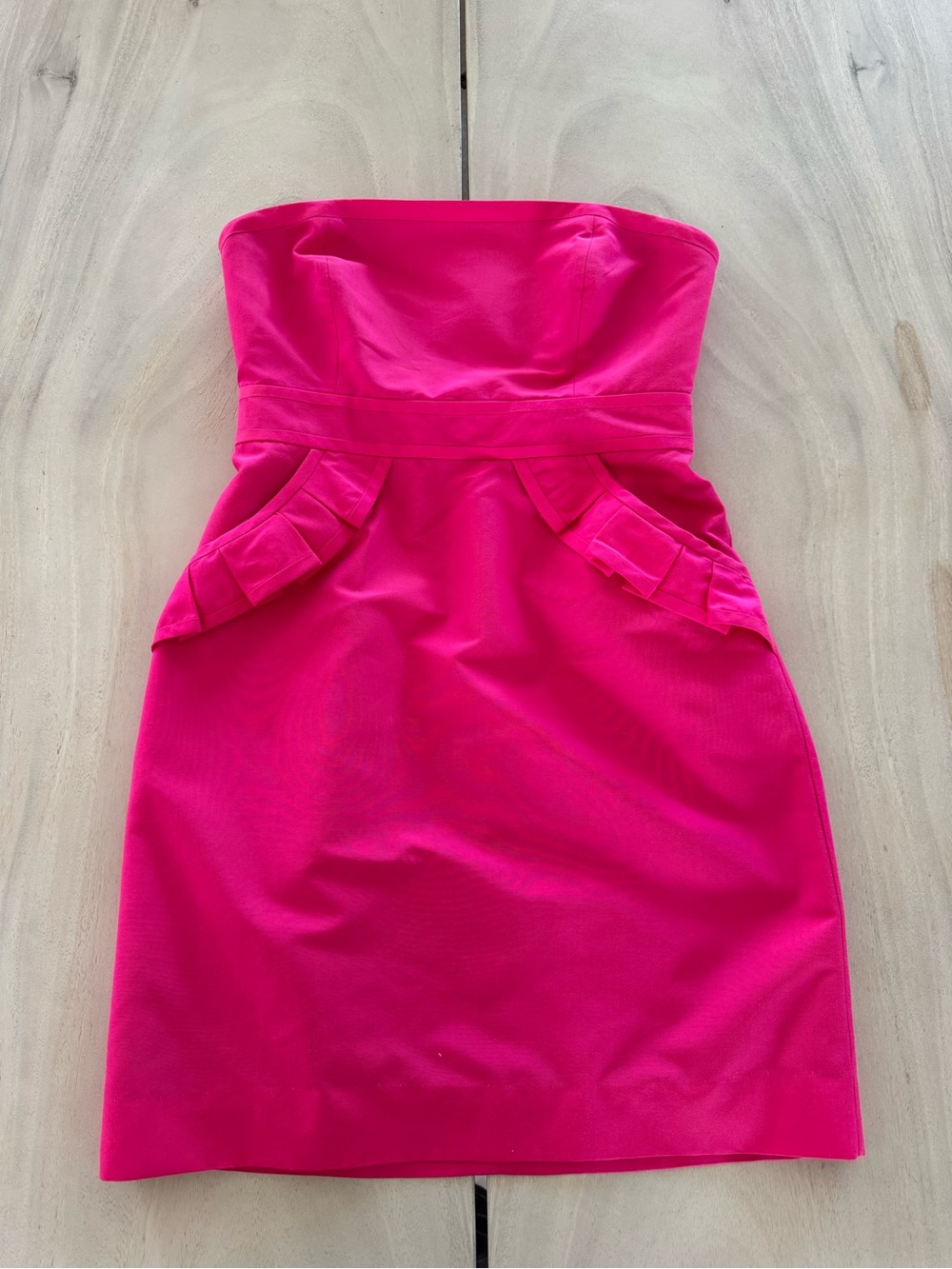 J. Crew Strapless Fitted Mini Dress in Hot Pink - Picture 2 of 5